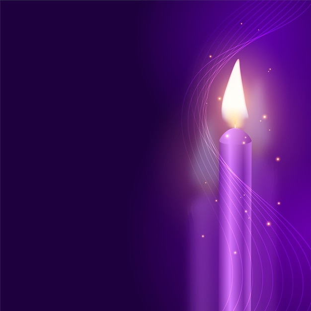 Velas de adviento sobre fondo morado