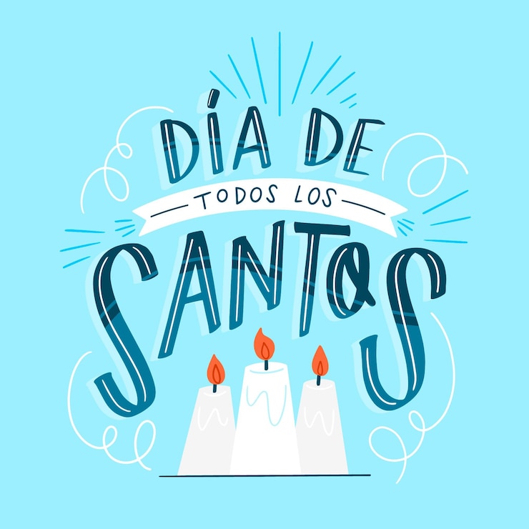 Vector gratuito velas y letras del día de todos los santos