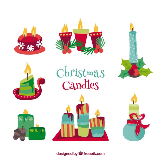 Velas de navidad decoradas