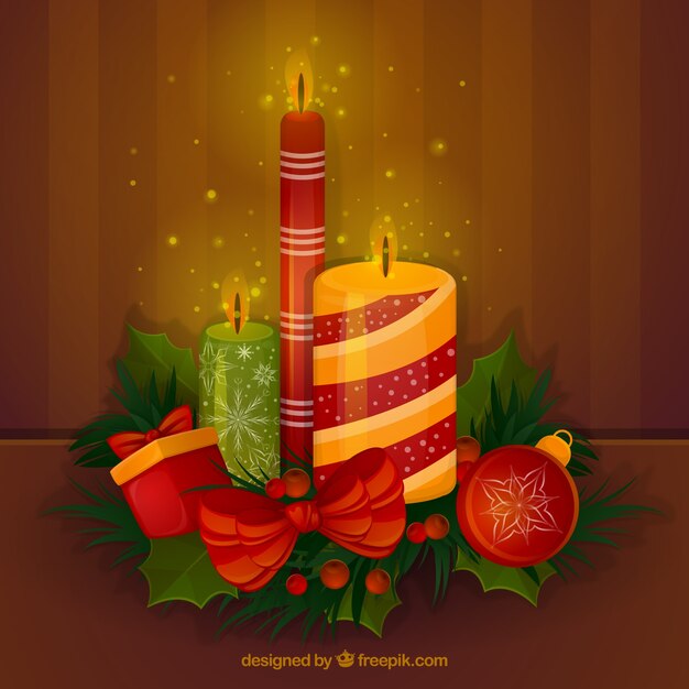 Velas de navidad realistas