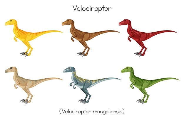 Velociraptor en diferentes colores