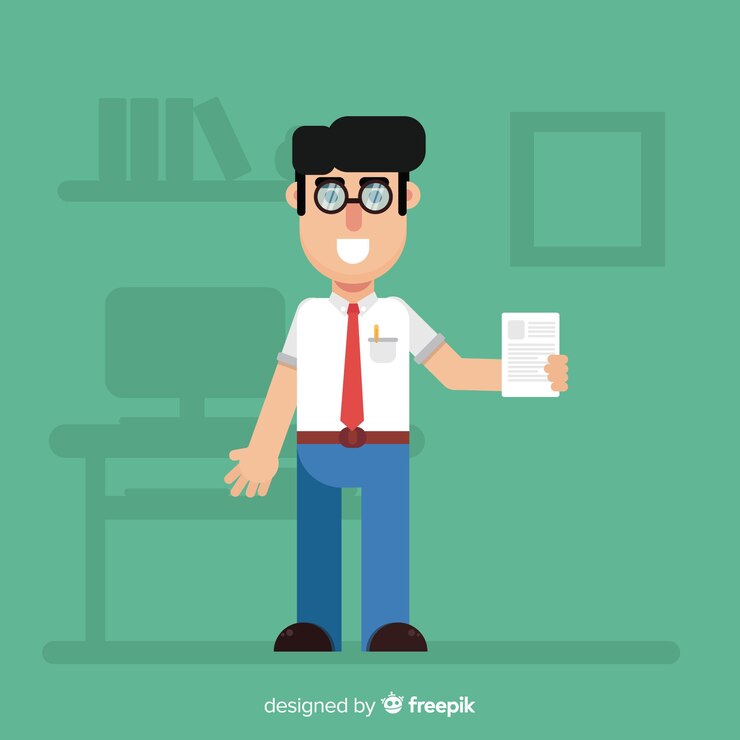 Vector gratuito vendedor con documento