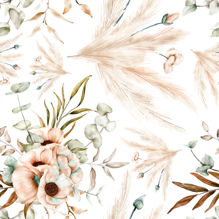 vendimia, seamless, patrón, floral