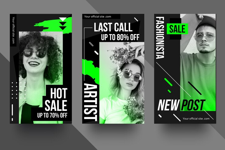 Vector gratuito venta ácida de historias ig