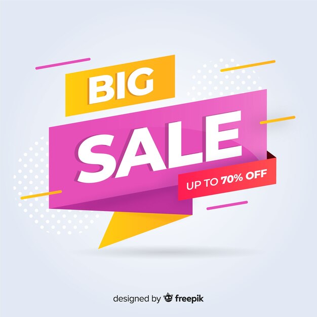 Venta de banner moderna en diseño plano.