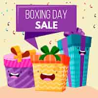 Vector gratuito venta de boxing day de diseño plano