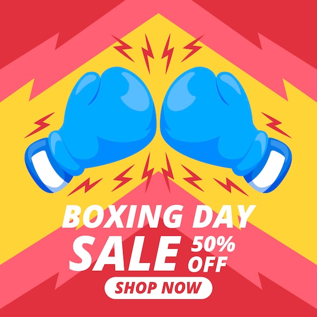 Vector gratuito venta de boxing day de diseño plano