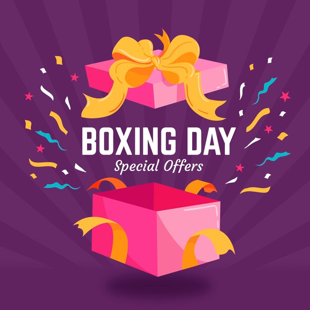 Venta de boxing day de diseño plano