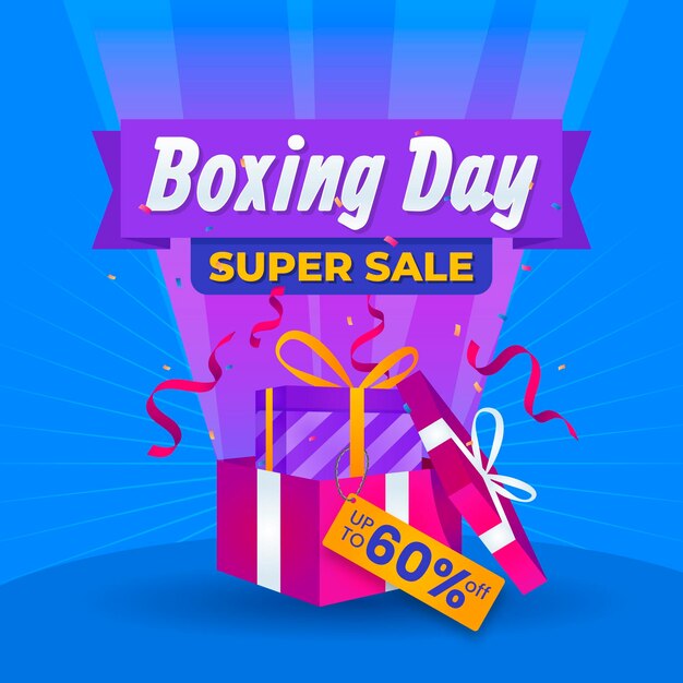 Venta de boxing day de diseño plano