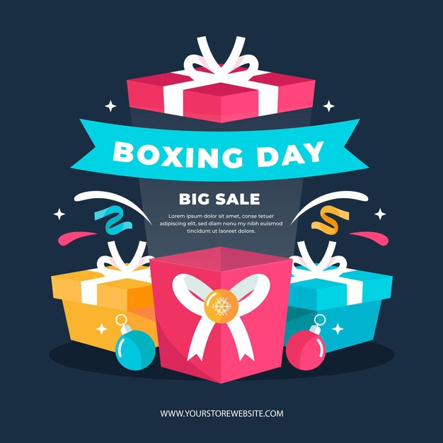 Venta de boxing day de diseño plano