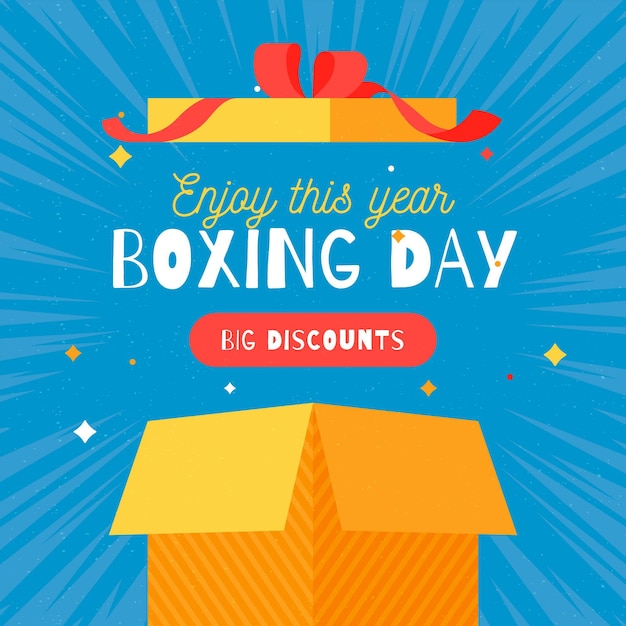 Vector gratuito venta de boxing day de diseño plano