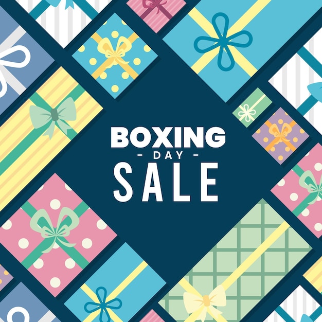 Vector gratuito venta de boxing day de diseño plano