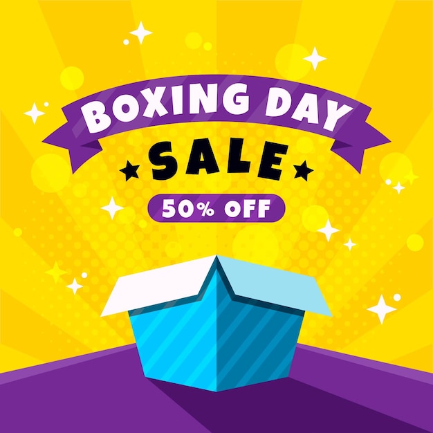 Vector gratuito venta de boxing day de diseño plano