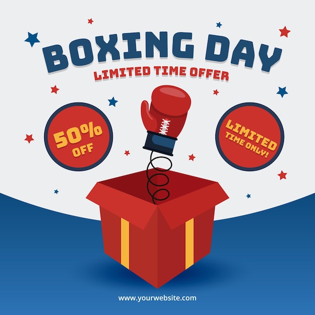 Venta de boxing day de diseño plano