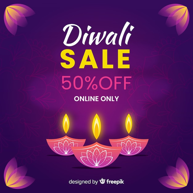 Venta de diwali dibujado a mano