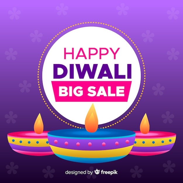 Venta de diwali en diseño plano