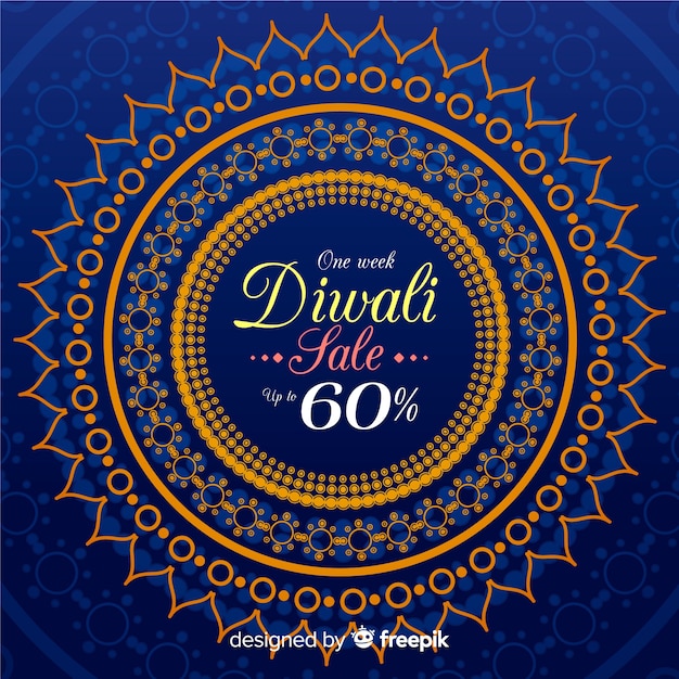 Venta de diwali en diseño plano