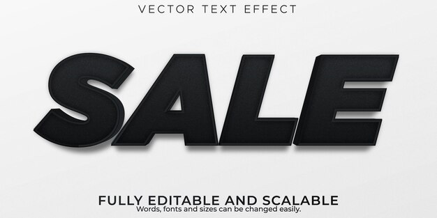 Venta de efecto de texto editable, descuento 3d y estilo de fuente de oferta