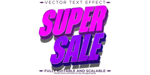 Venta efecto de texto editable marketing editable y estilo de texto de descuento