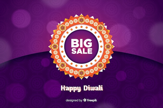 Venta de eventos diwali de diseño plano