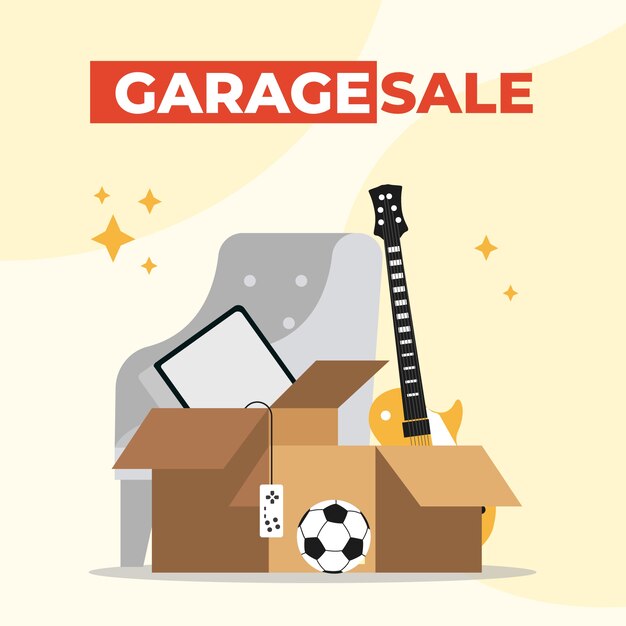 Venta de garaje ofrece concepto