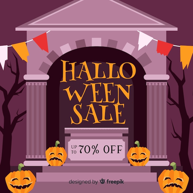 Vector gratuito venta de halloween dibujado a mano