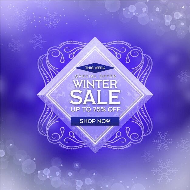 Venta de invierno borrosa con oferta