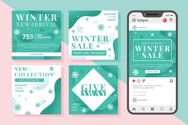 Venta de invierno instagram post collection