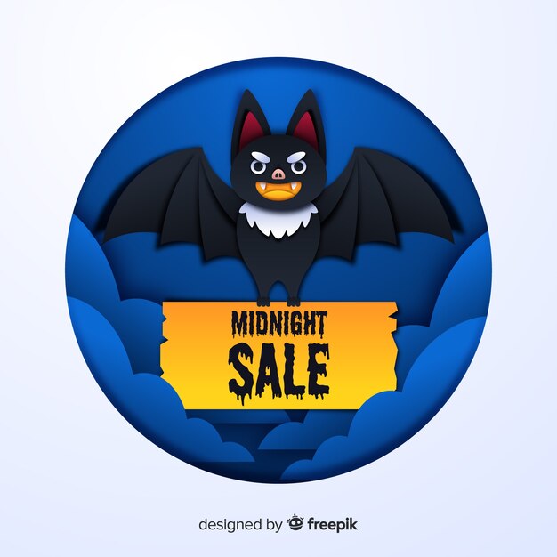 Venta de medianoche de halloween con happy bat