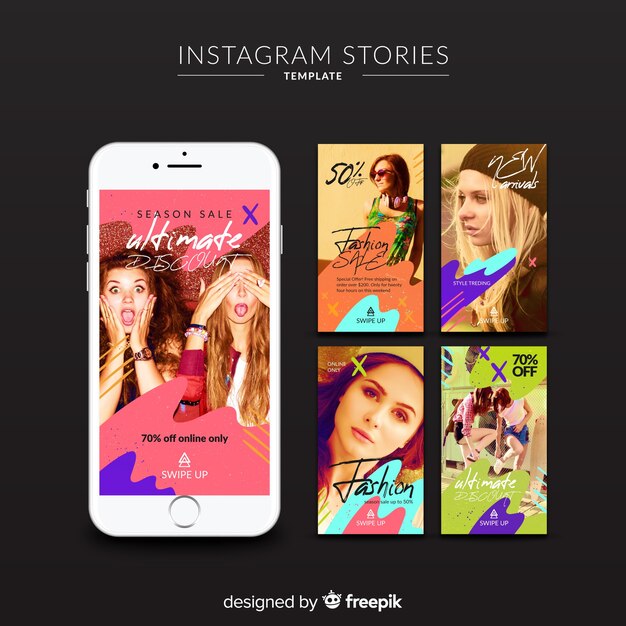 Venta de moda y colección de historias de Instagram