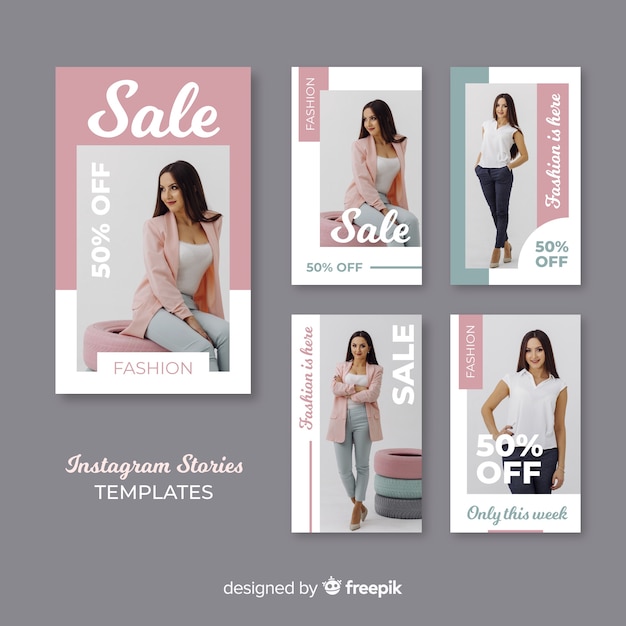 Venta de moda y colección de historias de Instagram
