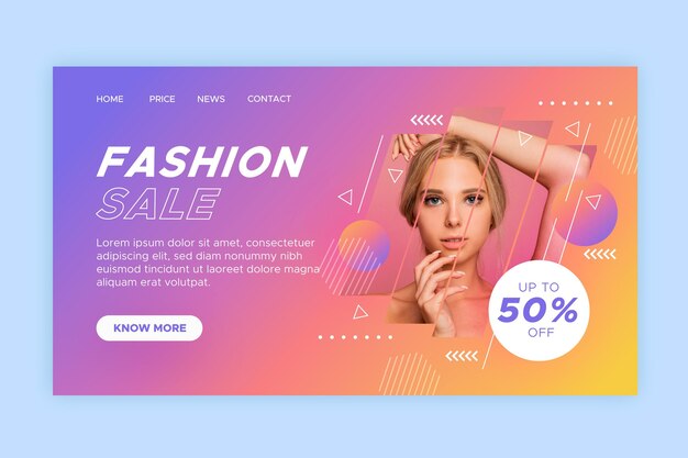 Venta de moda - página de inicio