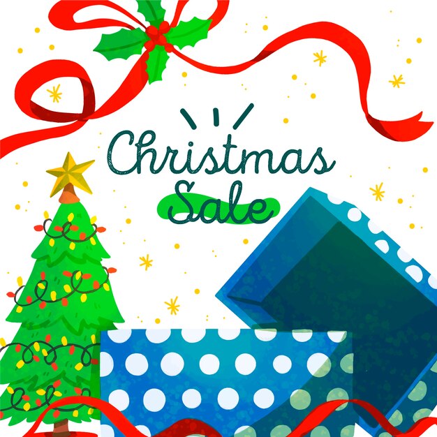 Venta de navidad acuarela