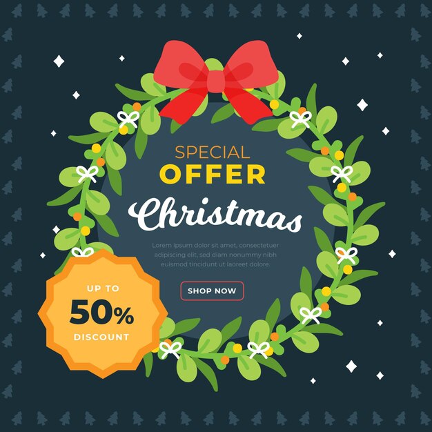 Venta de navidad de diseño plano