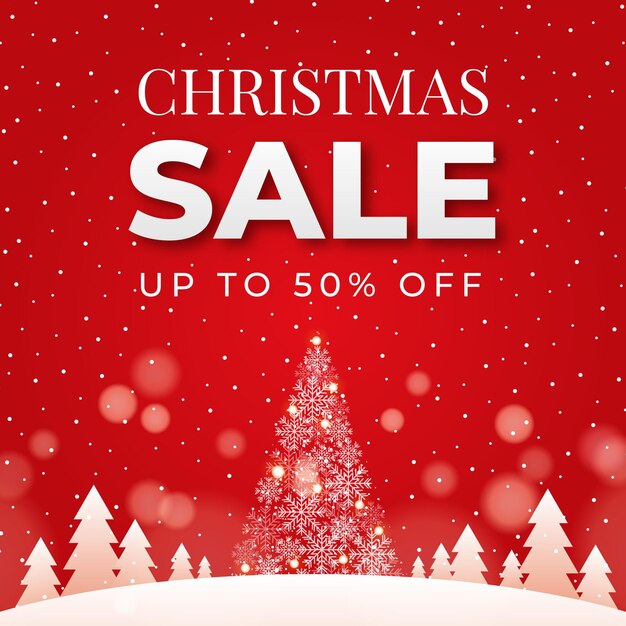 Venta de navidad de diseño plano