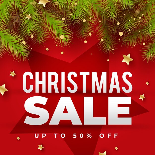 Venta de navidad de diseño plano
