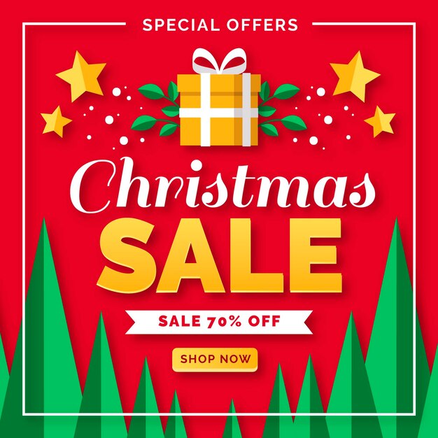 Venta de navidad de diseño plano