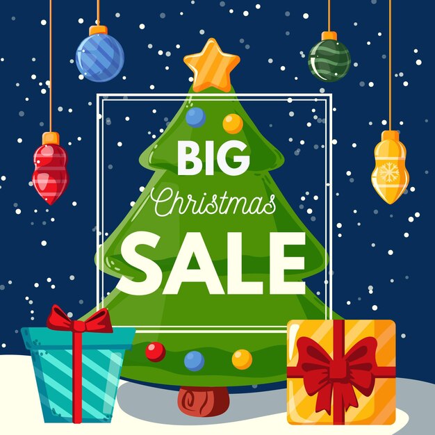 Venta de navidad de diseño plano