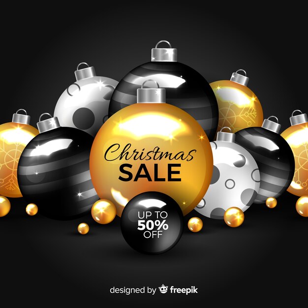 Venta de navidad dorada con adornos