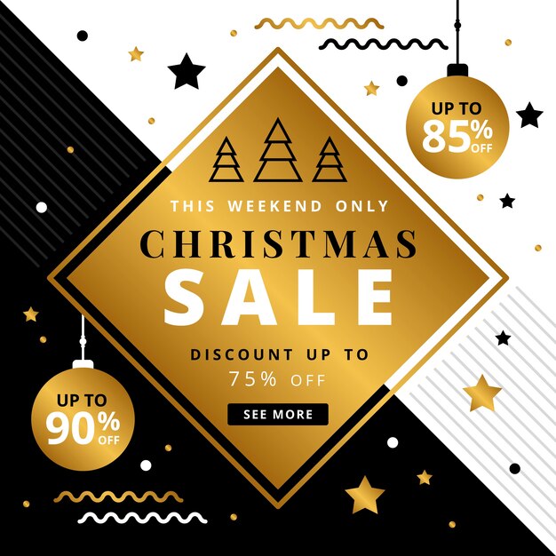 Venta de navidad dorada