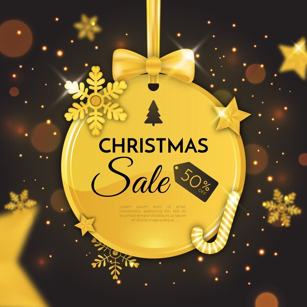 Venta de navidad dorada