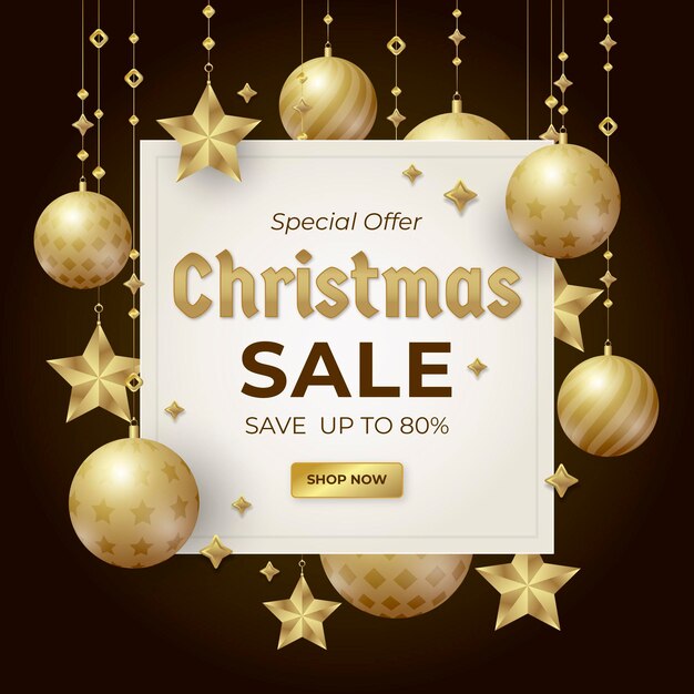 Venta de navidad dorada