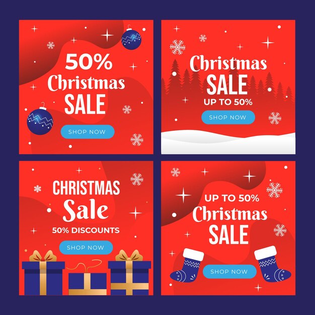 Venta de navidad con publicaciones de instagram con descuento