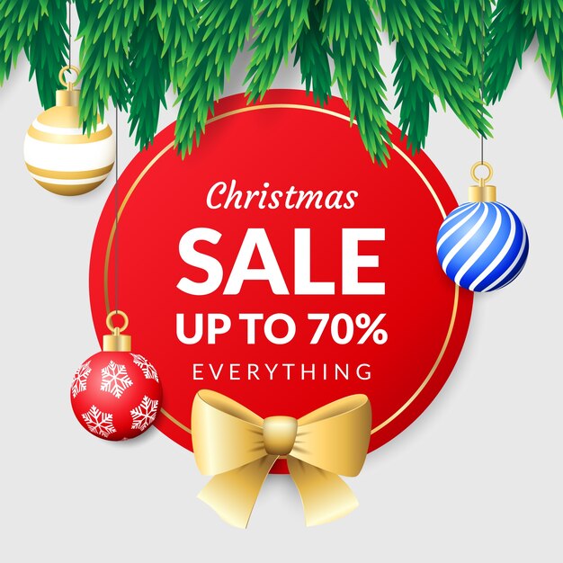 Venta de navidad realista colorido