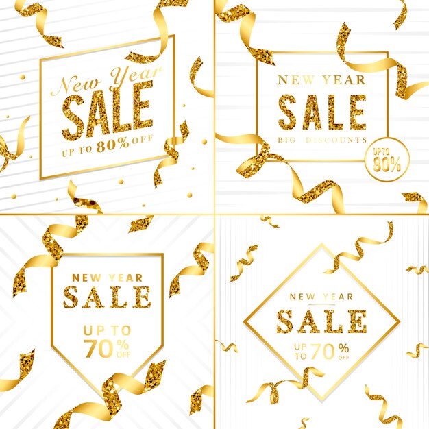 Venta de oro signo conjunto de vectores