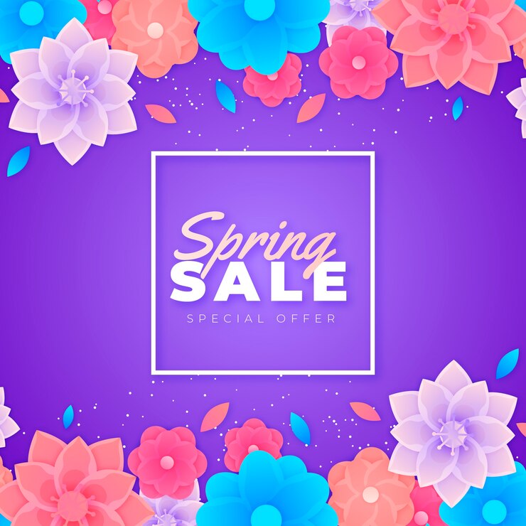Vector gratuito venta de primavera colorida al estilo del papel