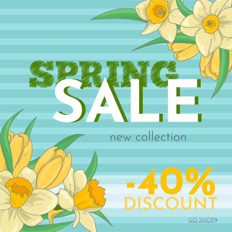 Vector gratuito venta de primavera dibujada a mano