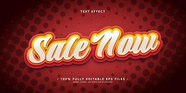 Venta realista de varias capas ahora efecto de texto