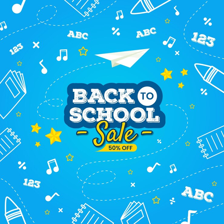 Vector gratuito venta de regreso a la escuela