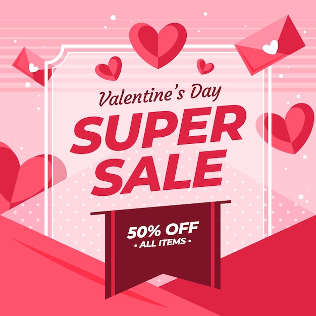 Vector gratuito venta de san valentín